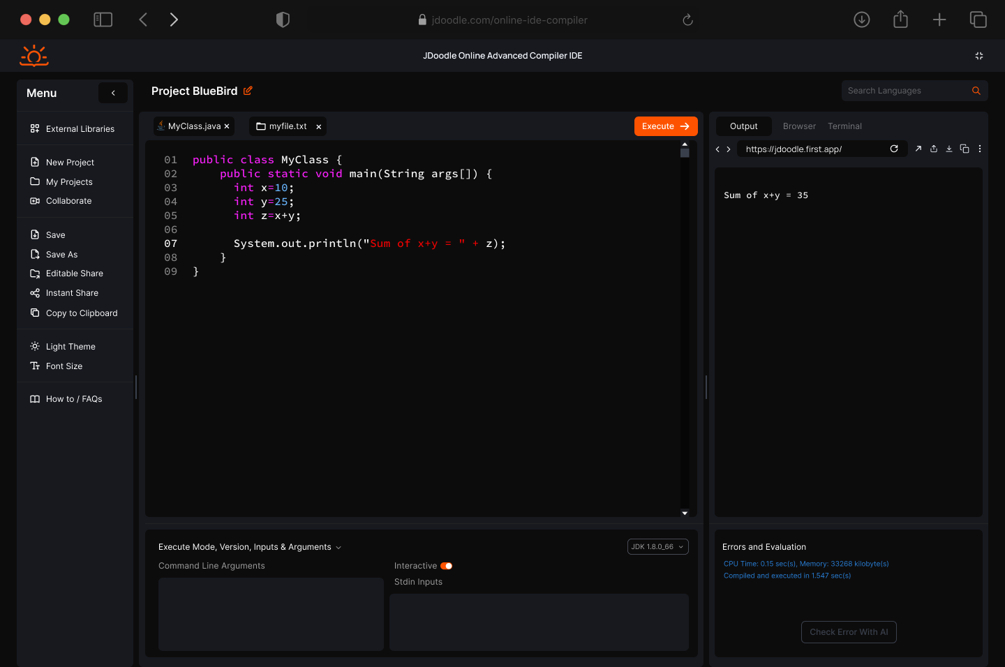SourceLair: Online IDE for Programming in C, C++, Java, Python, Lua, PHP  and more